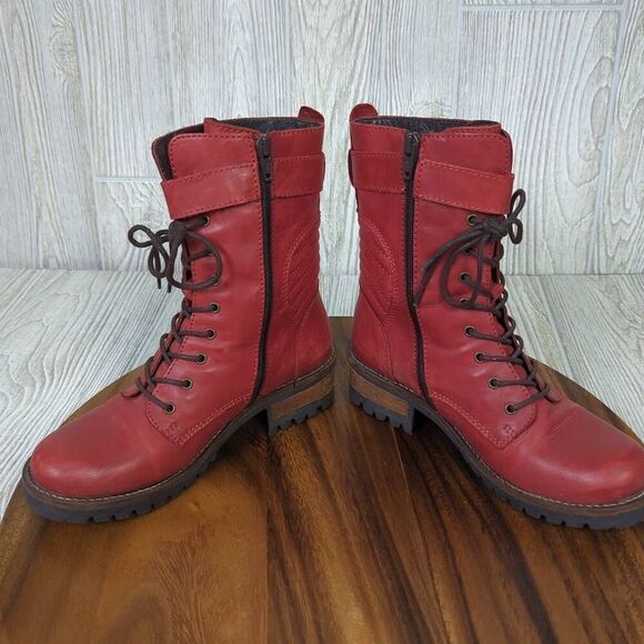 Rosa Negra Leather Combat Boots Wool Lined Swedish Design Size 36 EU - Picture 7 of 12